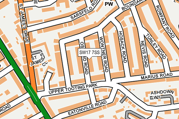 SW17 7SS map - OS OpenMap – Local (Ordnance Survey)