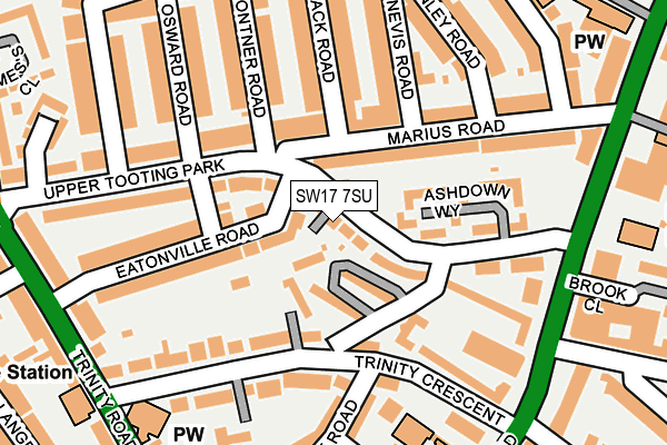 SW17 7SU map - OS OpenMap – Local (Ordnance Survey)