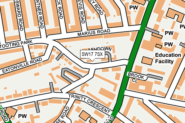 SW17 7SX map - OS OpenMap – Local (Ordnance Survey)