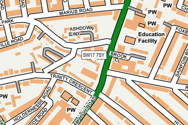 SW17 7SY map - OS OpenMap – Local (Ordnance Survey)