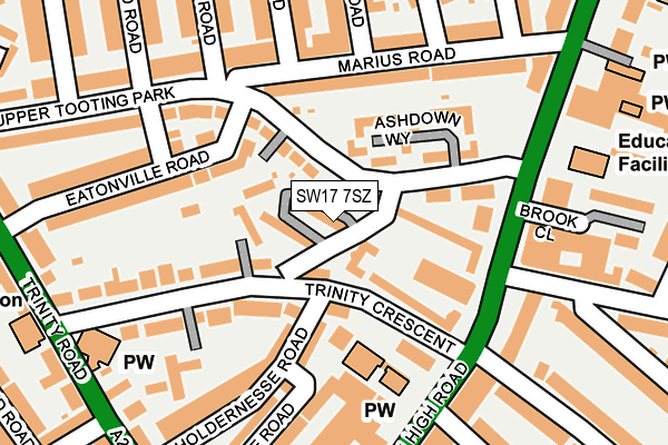 SW17 7SZ map - OS OpenMap – Local (Ordnance Survey)