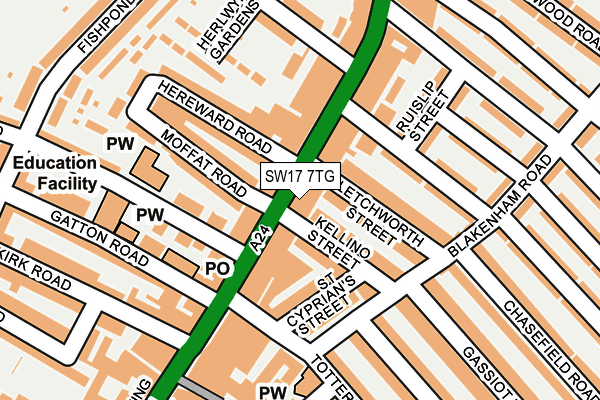 Map of SOUTH WEST TOOTING LIMITED at local scale