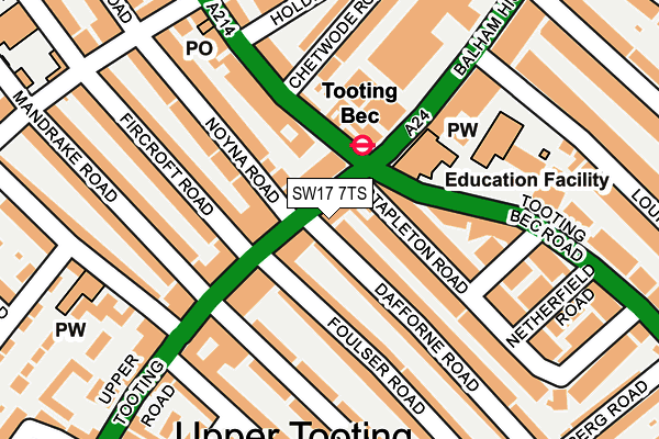 Map of TOOTING ESTATES LIMITED at local scale