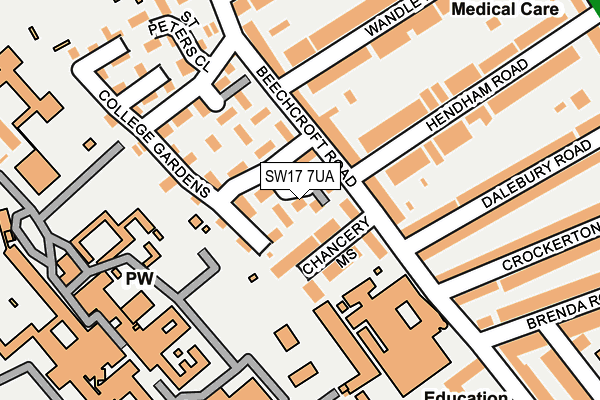 SW17 7UA map - OS OpenMap – Local (Ordnance Survey)