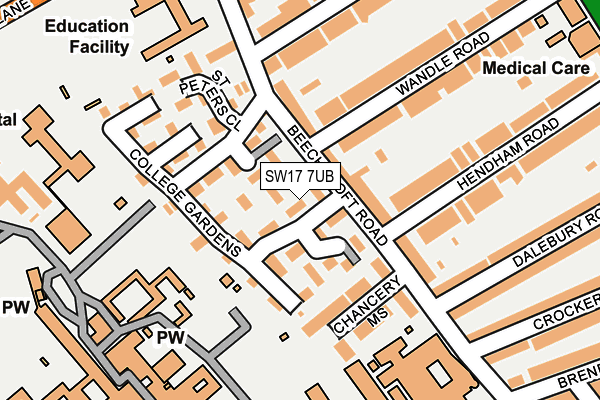 SW17 7UB map - OS OpenMap – Local (Ordnance Survey)