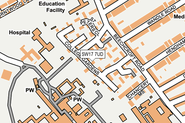 SW17 7UD map - OS OpenMap – Local (Ordnance Survey)