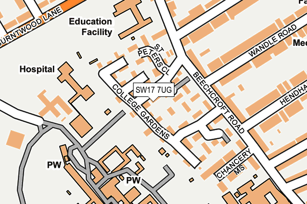 SW17 7UG map - OS OpenMap – Local (Ordnance Survey)