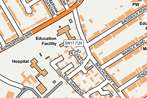 SW17 7UH map - OS OpenMap – Local (Ordnance Survey)