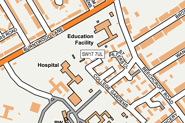 SW17 7UL map - OS OpenMap – Local (Ordnance Survey)