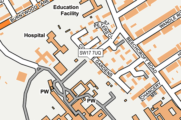 SW17 7UQ map - OS OpenMap – Local (Ordnance Survey)