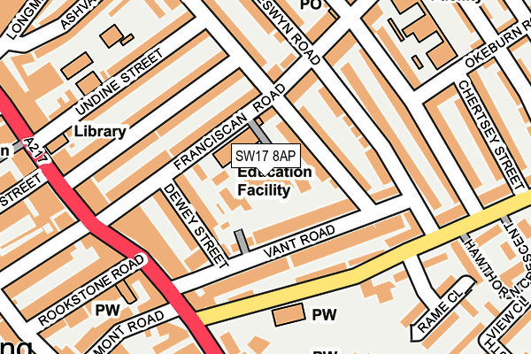 SW17 8AP map - OS OpenMap – Local (Ordnance Survey)