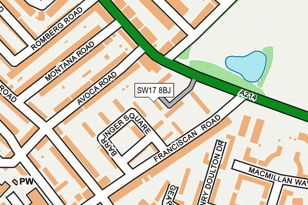 SW17 8BJ map - OS OpenMap – Local (Ordnance Survey)