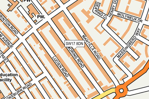 SW17 8DN map - OS OpenMap – Local (Ordnance Survey)