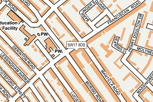 SW17 8DS map - OS OpenMap – Local (Ordnance Survey)