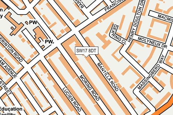 SW17 8DT map - OS OpenMap – Local (Ordnance Survey)