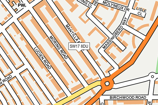 SW17 8DU map - OS OpenMap – Local (Ordnance Survey)