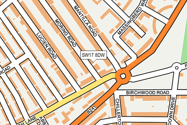 SW17 8DW map - OS OpenMap – Local (Ordnance Survey)