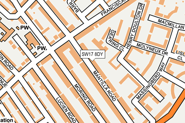 SW17 8DY map - OS OpenMap – Local (Ordnance Survey)