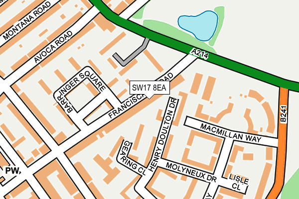 SW17 8EA map - OS OpenMap – Local (Ordnance Survey)