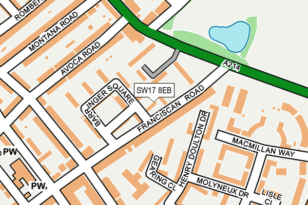 SW17 8EB map - OS OpenMap – Local (Ordnance Survey)