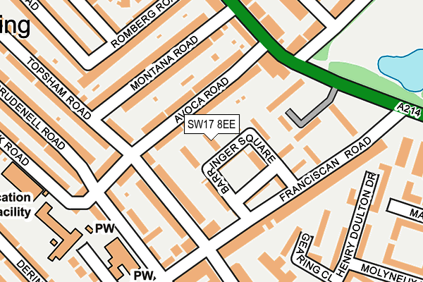 SW17 8EE map - OS OpenMap – Local (Ordnance Survey)