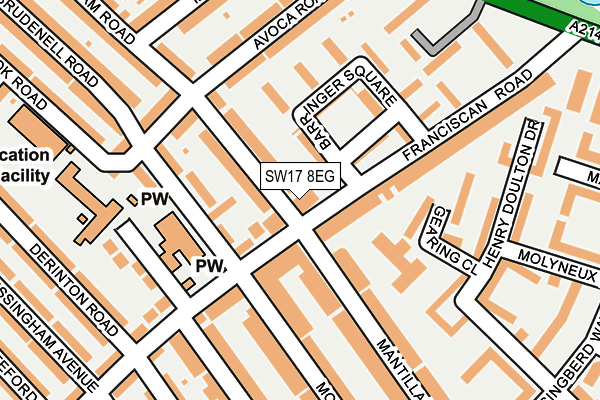 SW17 8EG map - OS OpenMap – Local (Ordnance Survey)