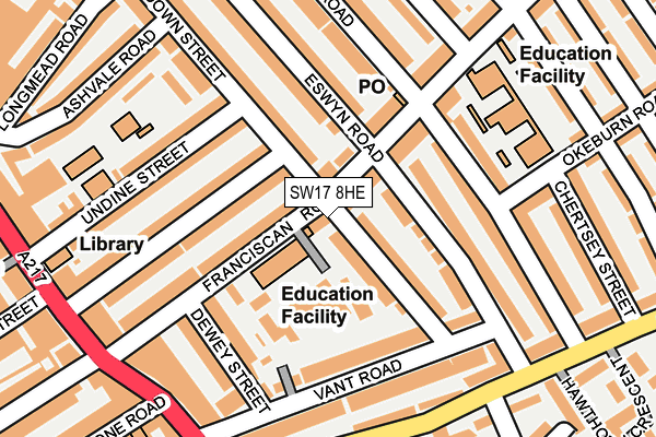 SW17 8HE map - OS OpenMap – Local (Ordnance Survey)