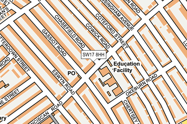 SW17 8HH map - OS OpenMap – Local (Ordnance Survey)