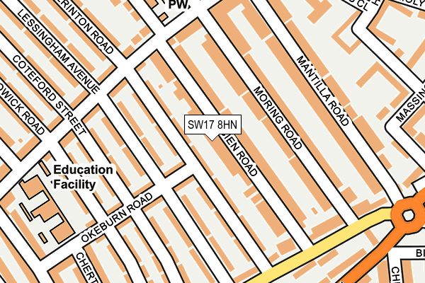 SW17 8HN map - OS OpenMap – Local (Ordnance Survey)