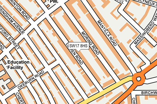 SW17 8HS map - OS OpenMap – Local (Ordnance Survey)