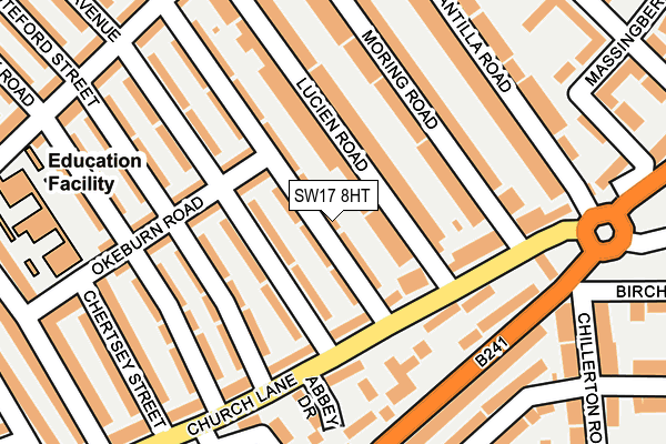 SW17 8HT map - OS OpenMap – Local (Ordnance Survey)