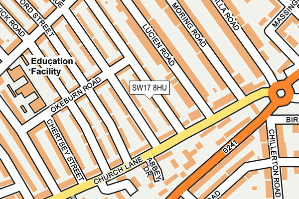 SW17 8HU map - OS OpenMap – Local (Ordnance Survey)