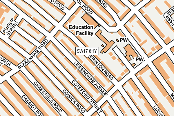 SW17 8HY map - OS OpenMap – Local (Ordnance Survey)