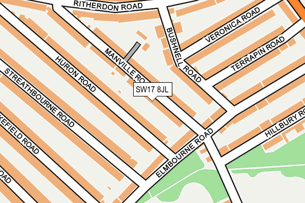 SW17 8JL map - OS OpenMap – Local (Ordnance Survey)