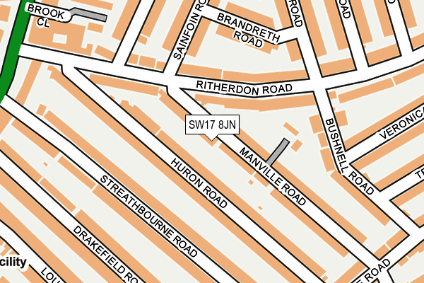 SW17 8JN map - OS OpenMap – Local (Ordnance Survey)