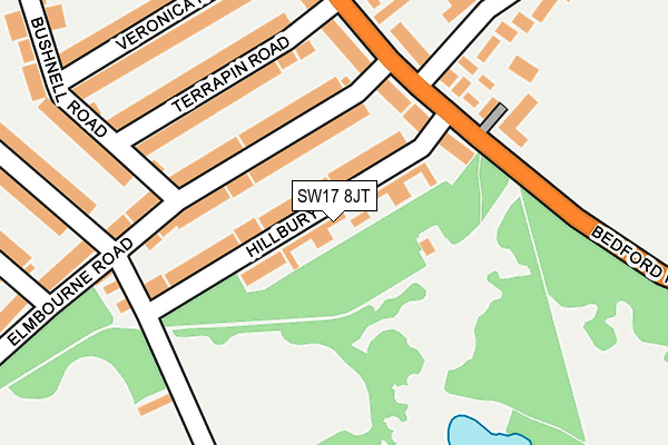 SW17 8JT map - OS OpenMap – Local (Ordnance Survey)