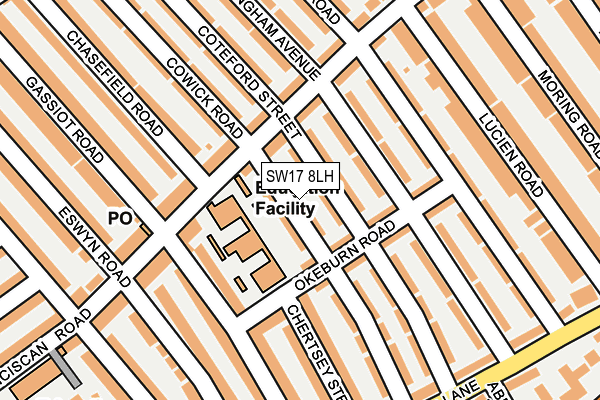 SW17 8LH map - OS OpenMap – Local (Ordnance Survey)