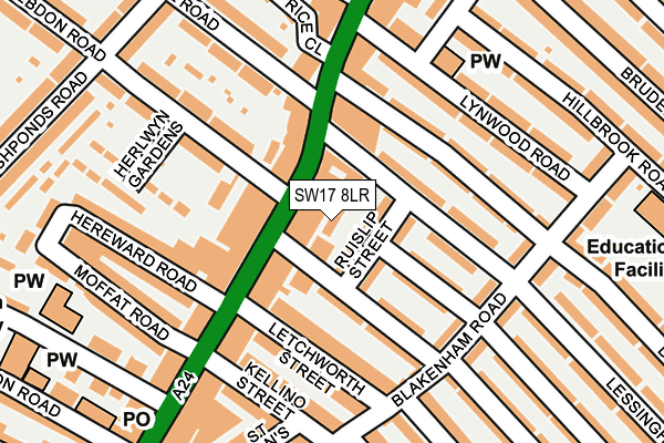 SW17 8LR map - OS OpenMap – Local (Ordnance Survey)