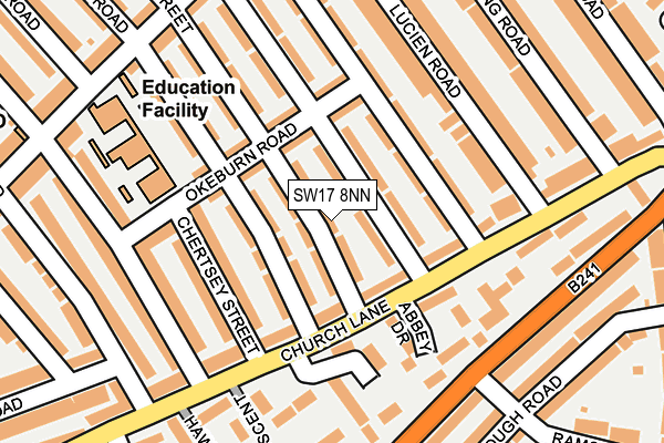 SW17 8NN map - OS OpenMap – Local (Ordnance Survey)