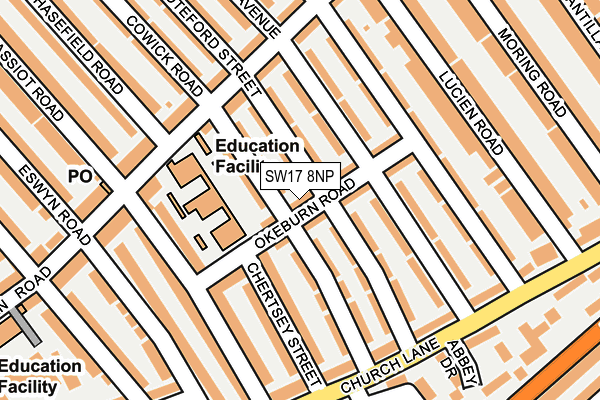 SW17 8NP map - OS OpenMap – Local (Ordnance Survey)