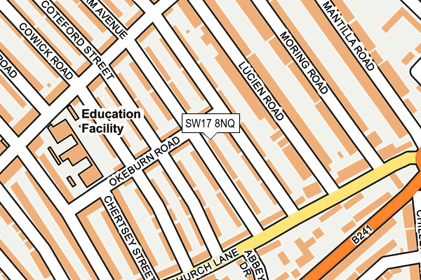 SW17 8NQ map - OS OpenMap – Local (Ordnance Survey)