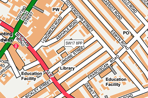 SW17 8PP map - OS OpenMap – Local (Ordnance Survey)