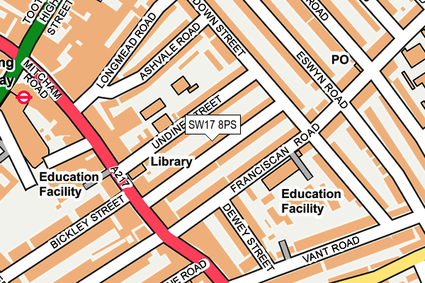 SW17 8PS map - OS OpenMap – Local (Ordnance Survey)