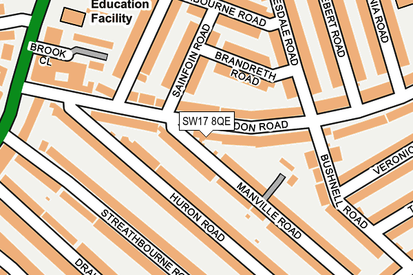 SW17 8QE map - OS OpenMap – Local (Ordnance Survey)