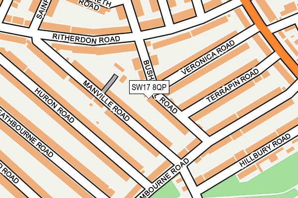 SW17 8QP map - OS OpenMap – Local (Ordnance Survey)