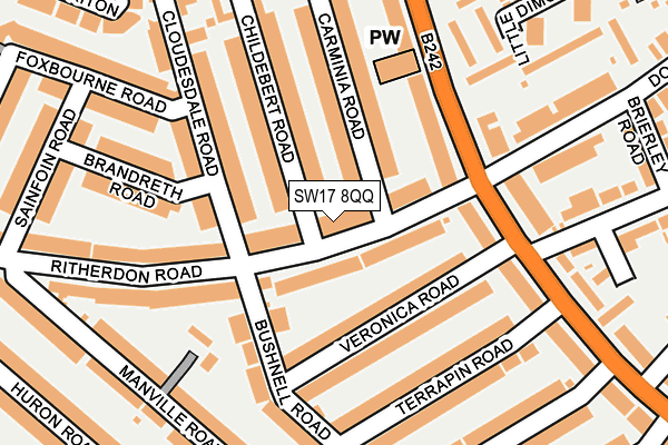 SW17 8QQ map - OS OpenMap – Local (Ordnance Survey)