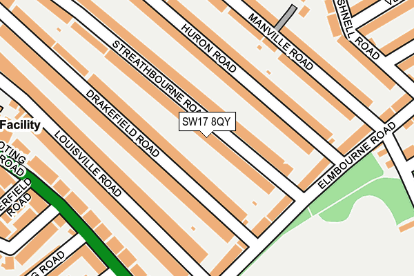 SW17 8QY map - OS OpenMap – Local (Ordnance Survey)