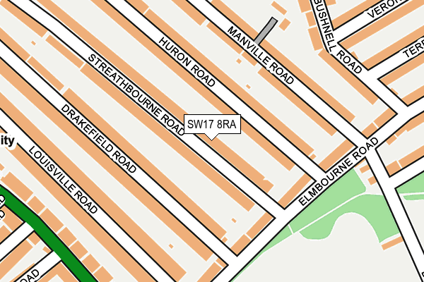 SW17 8RA map - OS OpenMap – Local (Ordnance Survey)