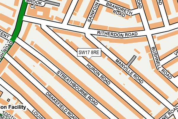 SW17 8RE map - OS OpenMap – Local (Ordnance Survey)