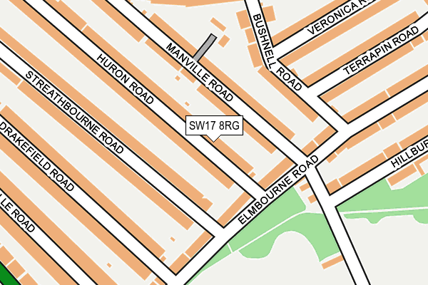 SW17 8RG map - OS OpenMap – Local (Ordnance Survey)